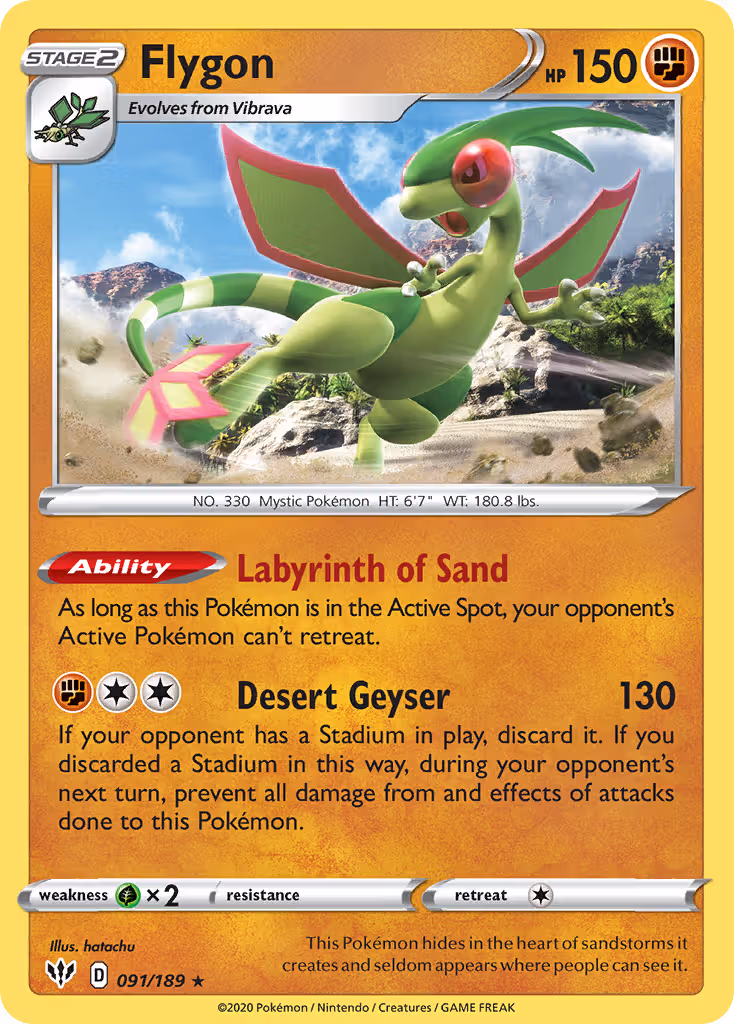Flygon 91/189 Pokemon card