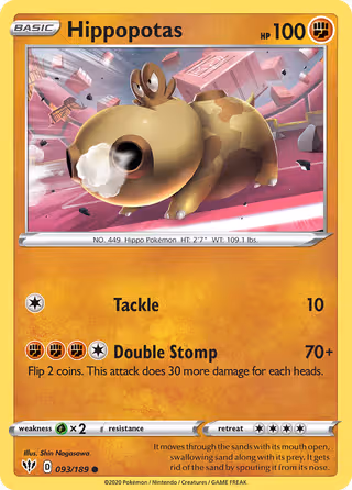 Hippopotas 93/189 Pokemon card