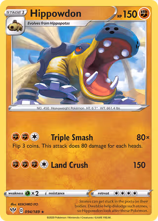 Hippowdon 94/189 Pokemon card