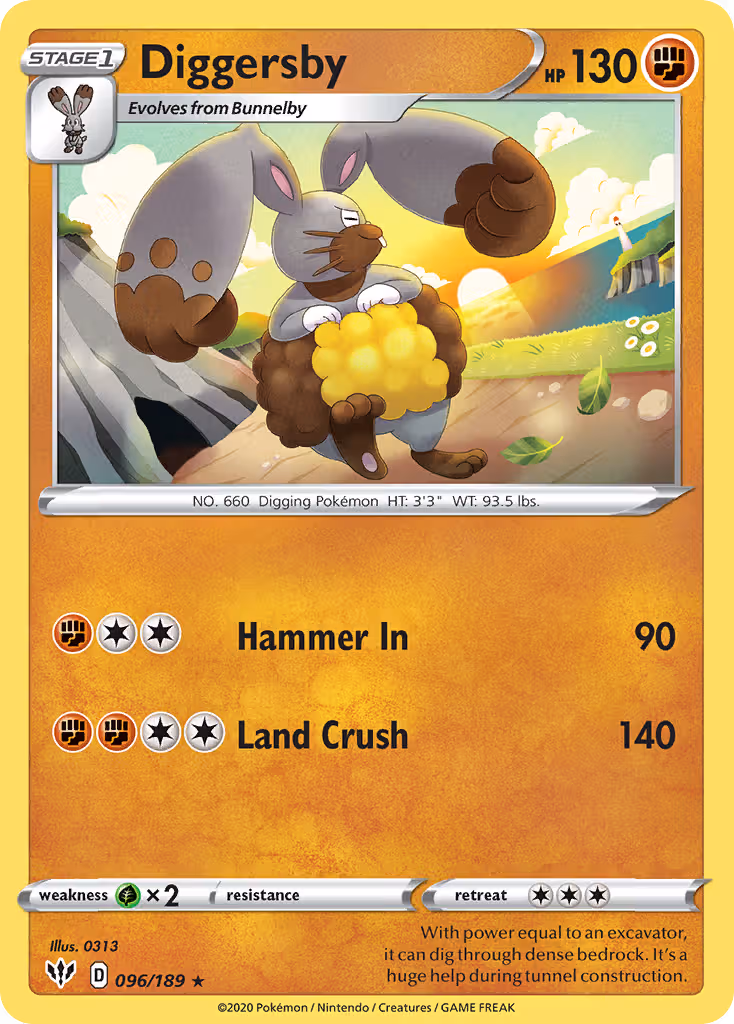 Diggersby 96/189 Pokemon card