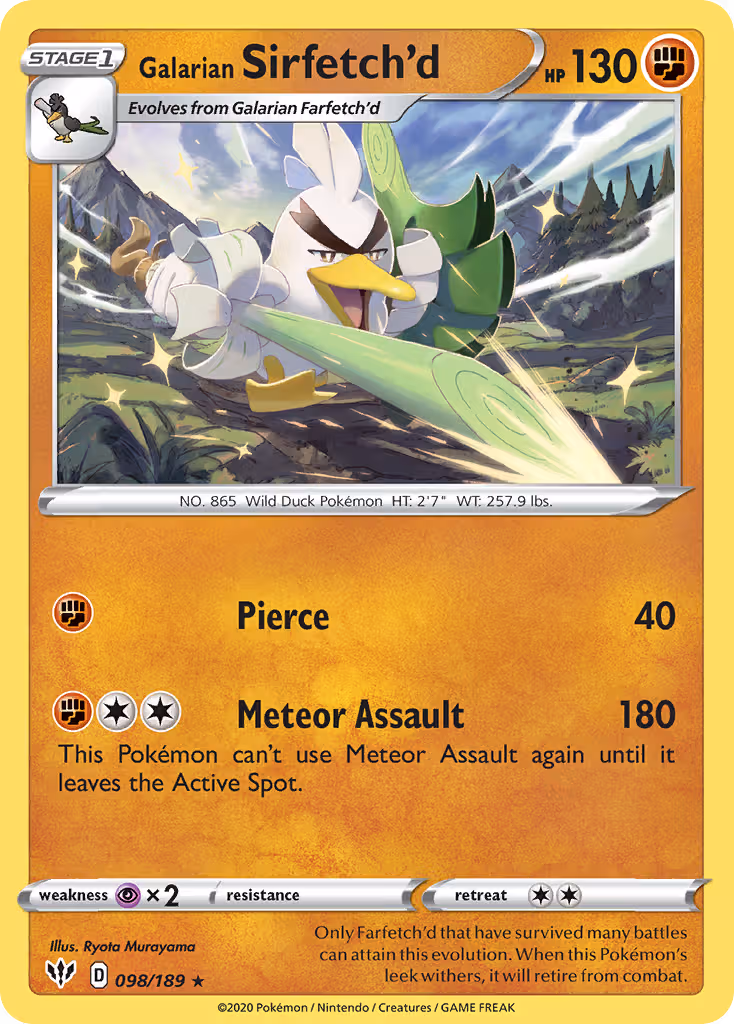 Galarian Sirfetch'd 98/189 Pokemon card