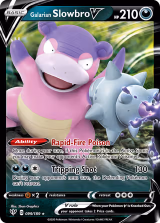 Galarian Slowbro V 99/189 Pokemon card