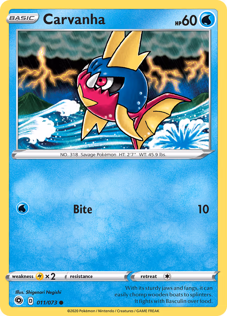 Carvanha 11/73 Pokemon card