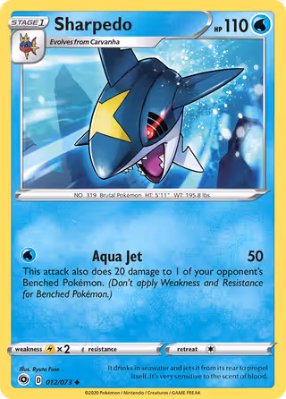 Sharpedo 12/73 Pokemon card