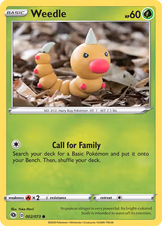 Weedle 2/73 Pokemon card