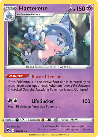 Hatterene 20/73 Pokemon card