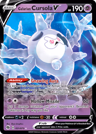 Galarian Cursola V 21/73 Pokemon card