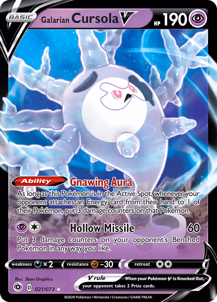 Galarian Cursola V 21/73 Pokemon card