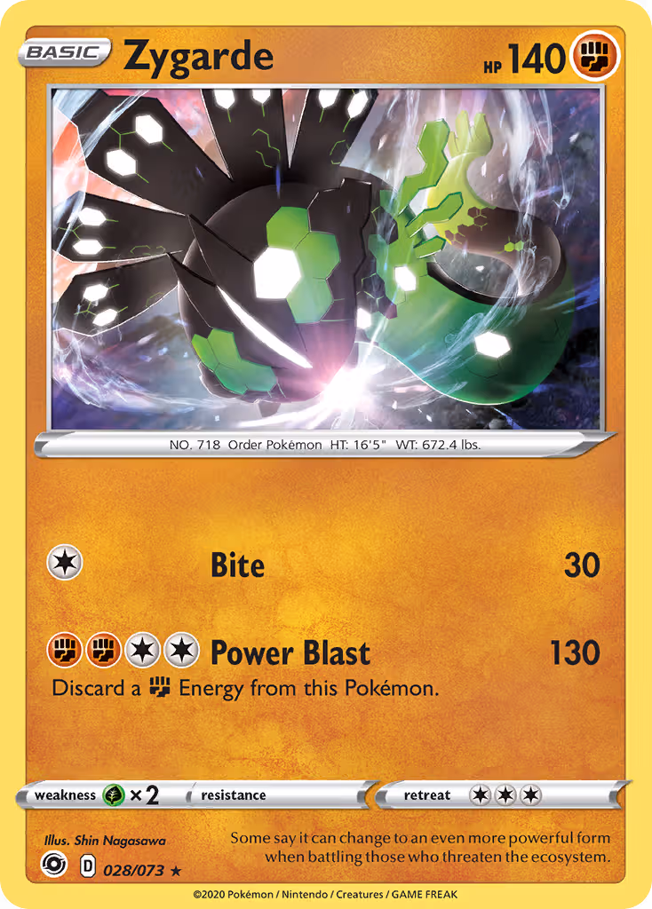 Zygarde 28/73 Pokemon card