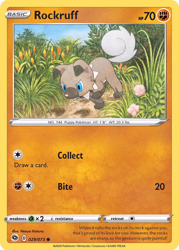Rockruff 29/73 Pokemon card