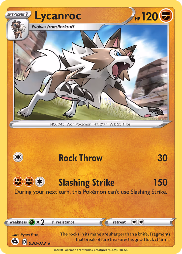 Lycanroc 30/73 Pokemon card