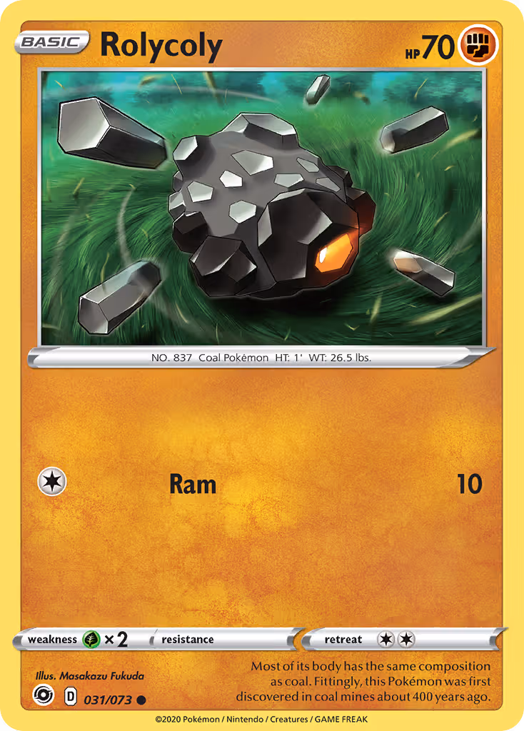 Rolycoly 31/73 Pokemon card