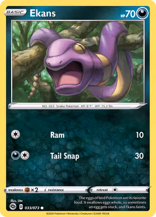 Ekans 33/73 Pokemon card