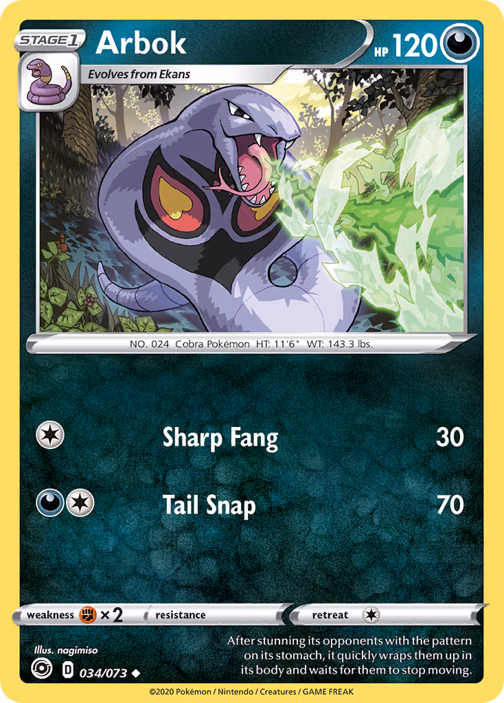 Arbok 34/73 Pokemon card