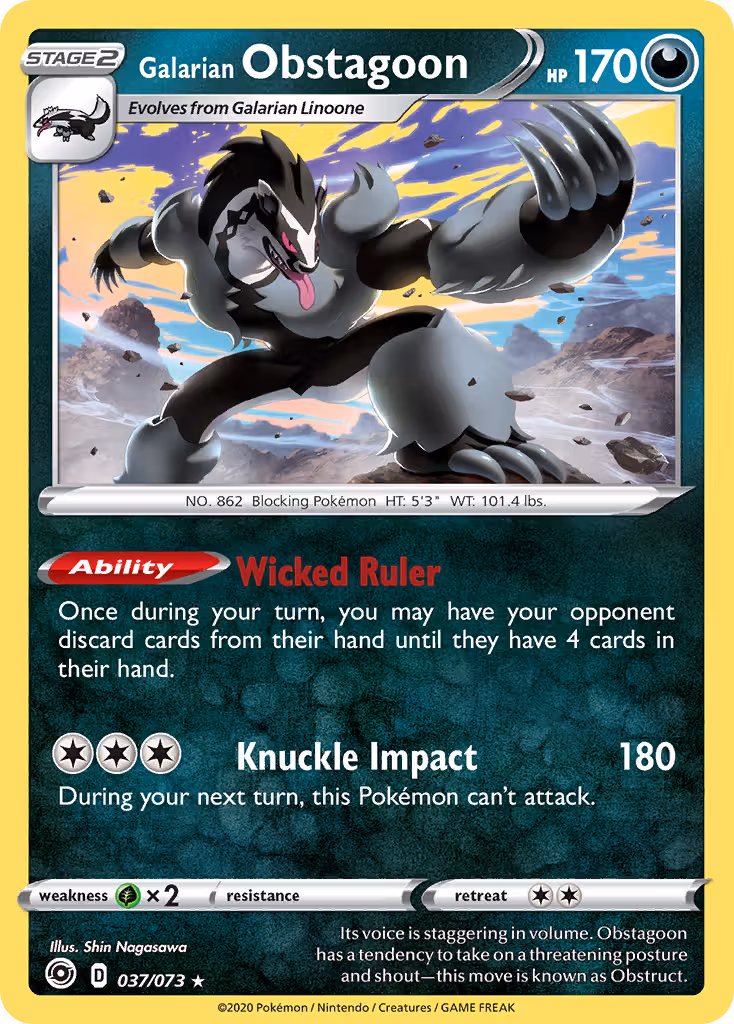 Galarian Obstagoon 37/73 Pokemon card