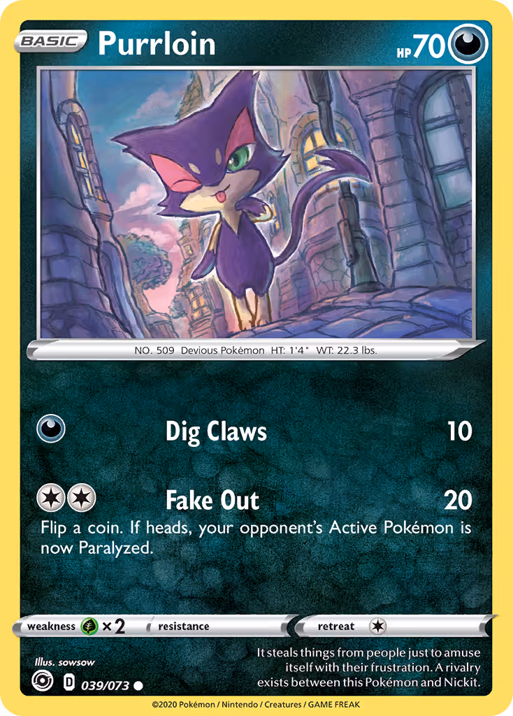 Purrloin 39/73 Pokemon card