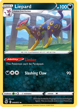 Liepard 40/73 Pokemon card