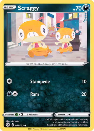 Scraggy 41/73 Pokemon card