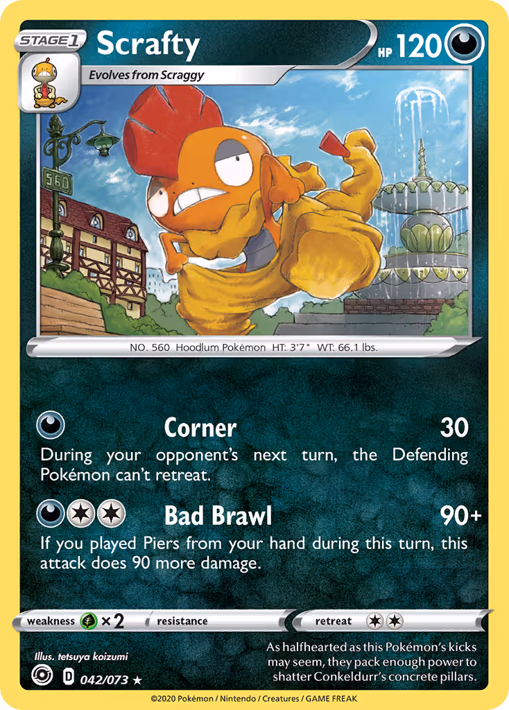 Scrafty 42/73 Pokemon card