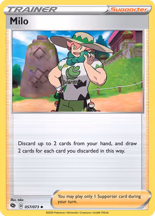 Milo 57/73 Pokemon card