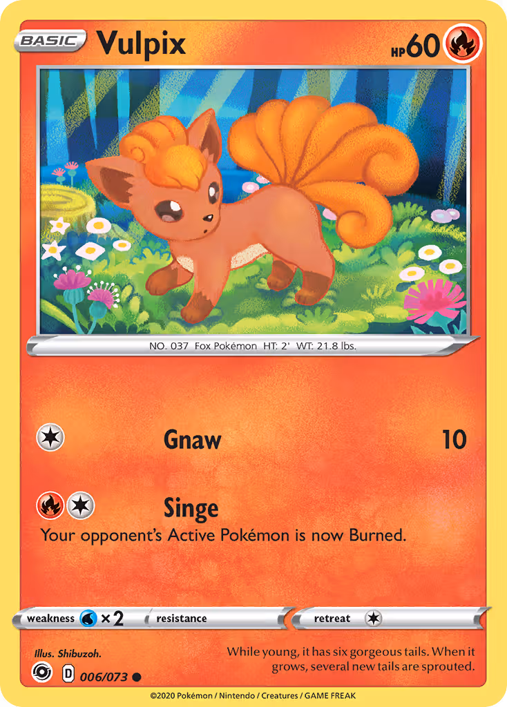 Vulpix 6/73 Pokemon card