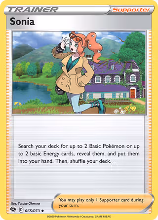 Sonia 65/73 Pokemon card