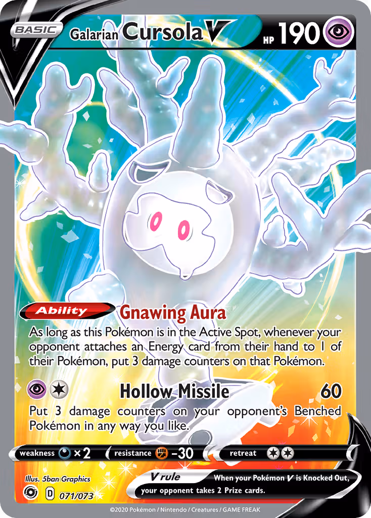 Galarian Cursola V 71/73 Pokemon card