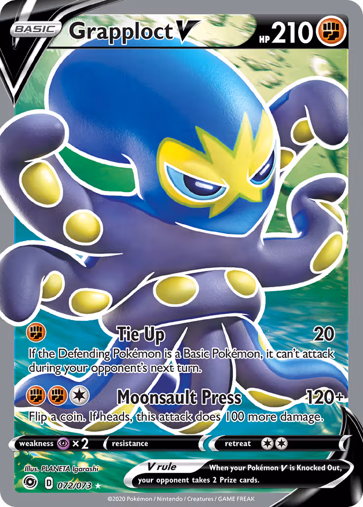 Grapploct V 72/73 Pokemon card