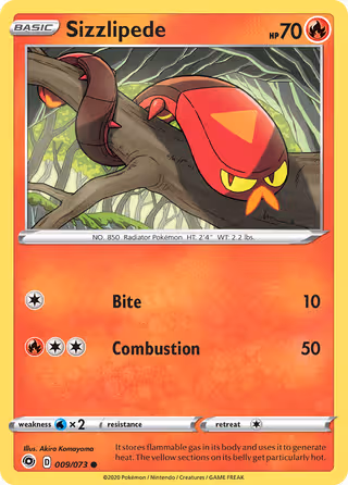 Sizzlipede 9/73 Pokemon card