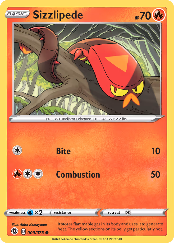 Sizzlipede 9/73 Pokemon card
