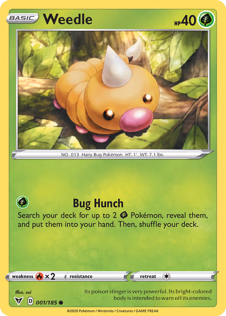 Weedle 1/185 Pokemon card