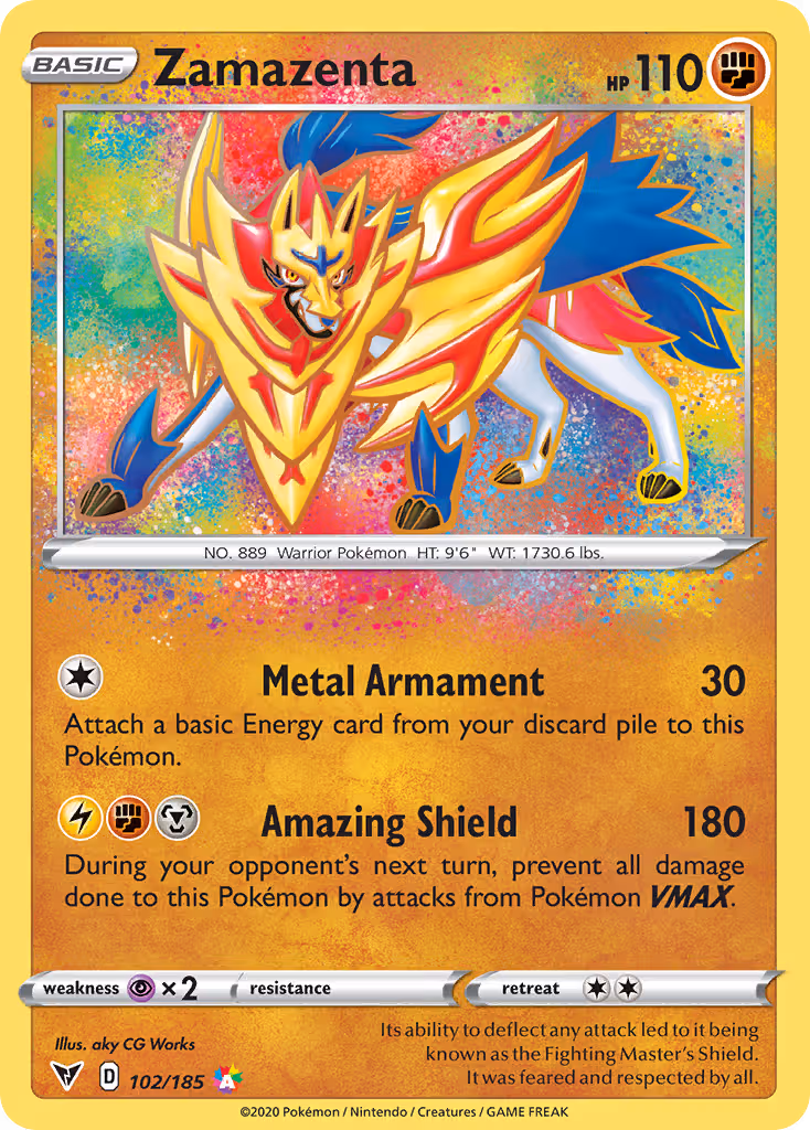 Zamazenta 102/185 Pokemon card