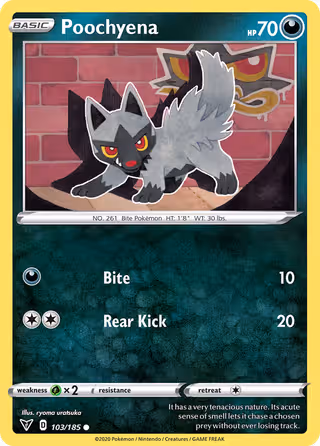Poochyena 103/185 Pokemon card