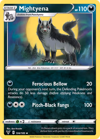 Mightyena 104/185 Pokemon card