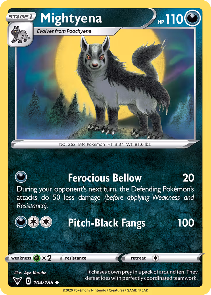 Mightyena 104/185 Pokemon card