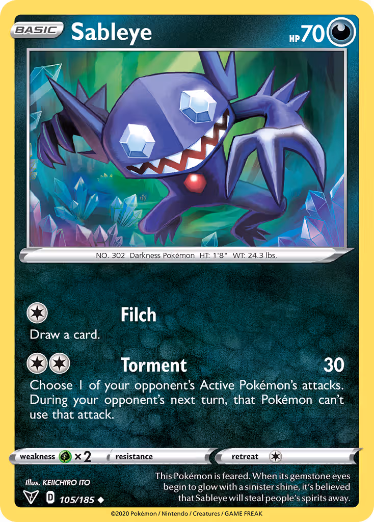 Sableye 105/185 Pokemon card