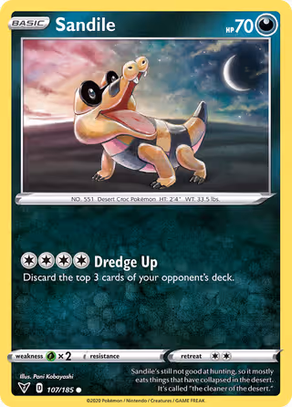 Sandile 107/185 Pokemon card