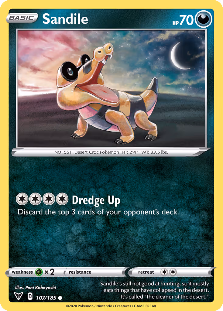 Sandile 107/185 Pokemon card