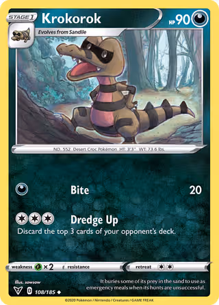 Krokorok 108/185 Pokemon card