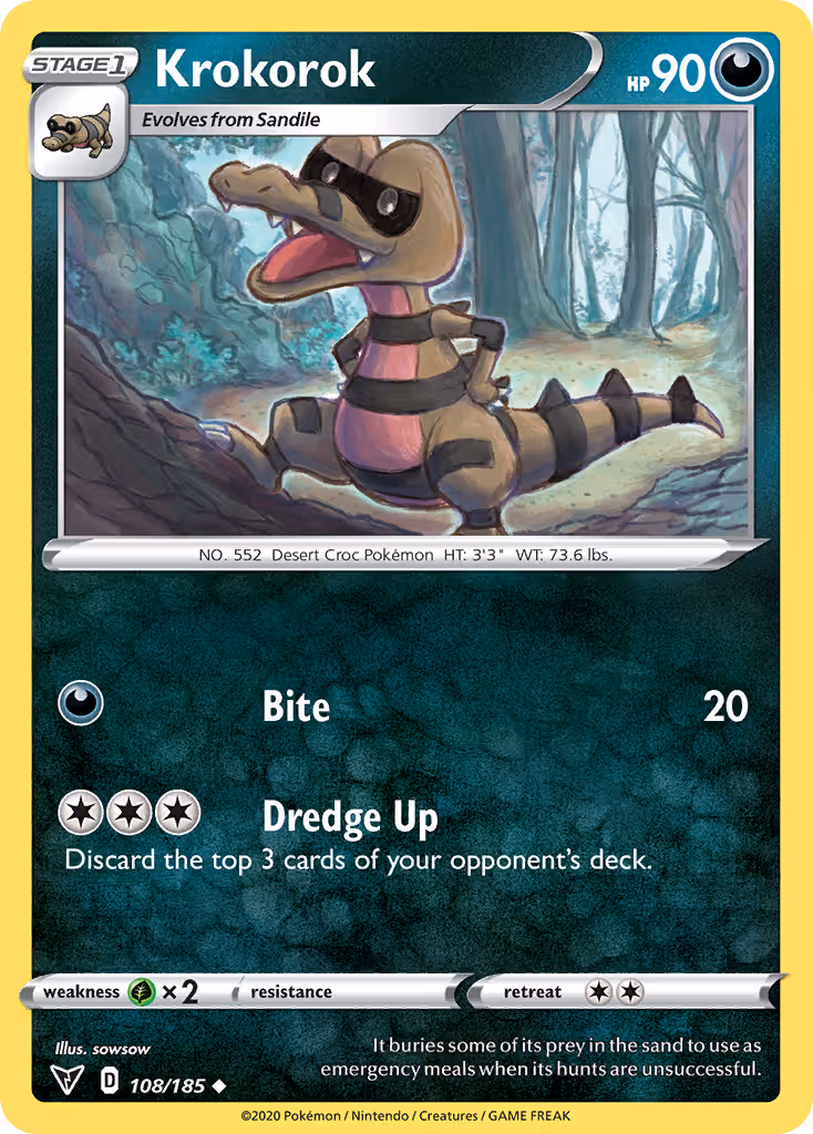 Krokorok 108/185 Pokemon card
