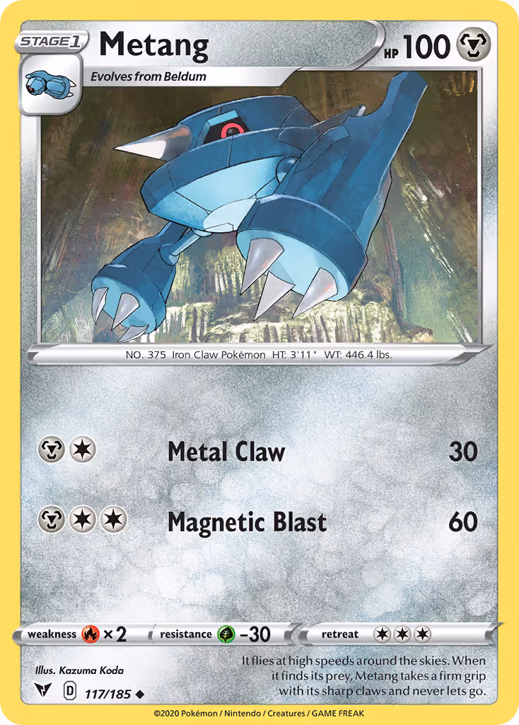 Metang 117/185 Pokemon card