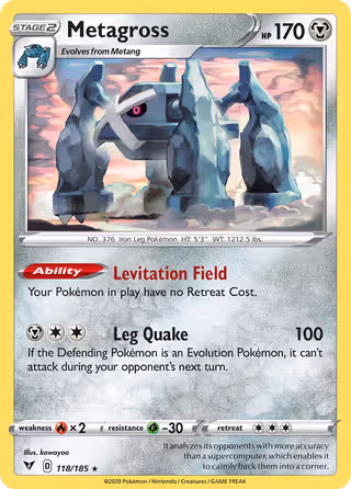 Metagross 118/185 Pokemon card