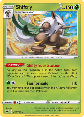 Shiftry 12/185 Pokemon card