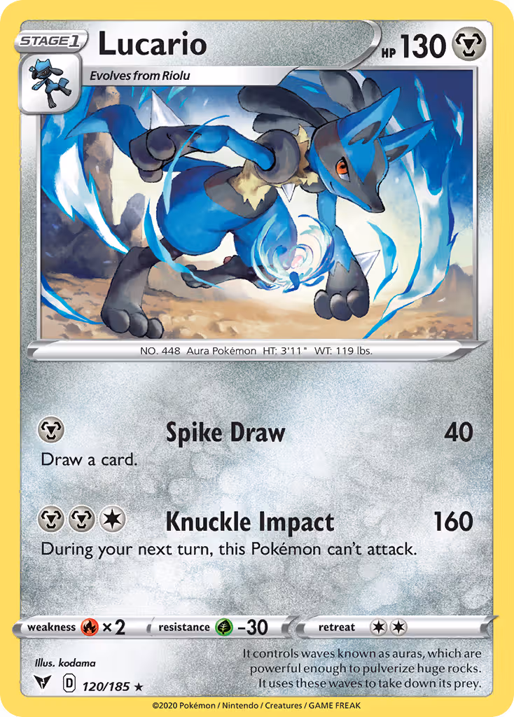Lucario 120/185 Pokemon card