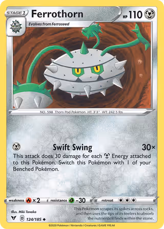 Ferrothorn 124/185 Pokemon card
