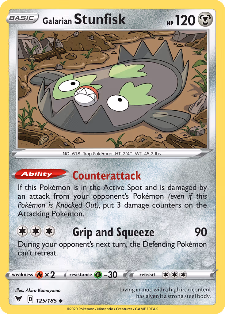 Galarian Stunfisk 125/185 Pokemon card