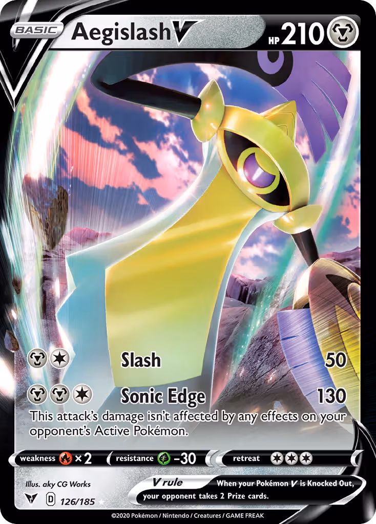 Aegislash V 126/185 Pokemon card
