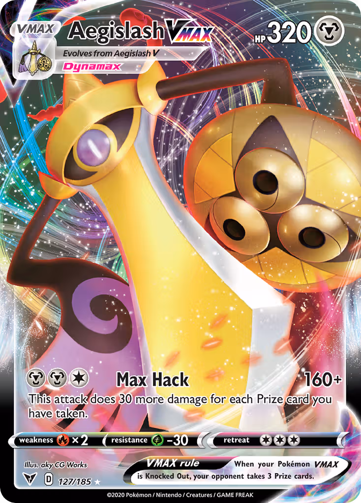 Aegislash VMAX 127/185 Pokemon card