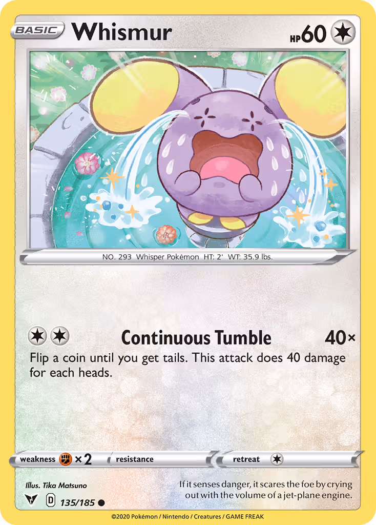 Whismur 135/185 Pokemon card
