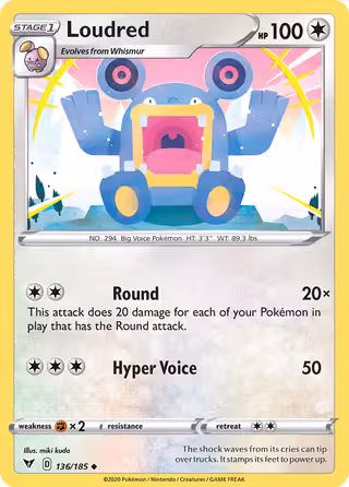 Loudred 136/185 Pokemon card